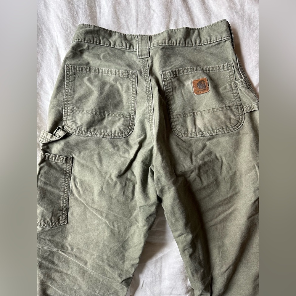 Carhartt Olive Green Cargo Work Pants - Picture 5 of 6